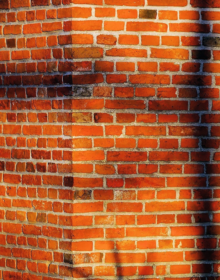 Red masonry facade