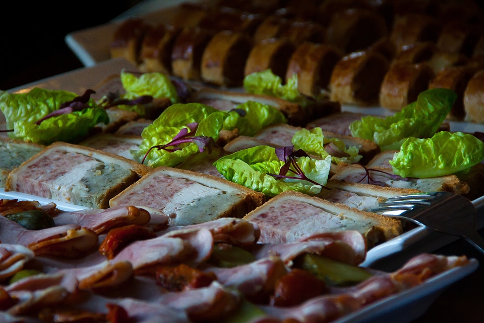 Food platter meat salad