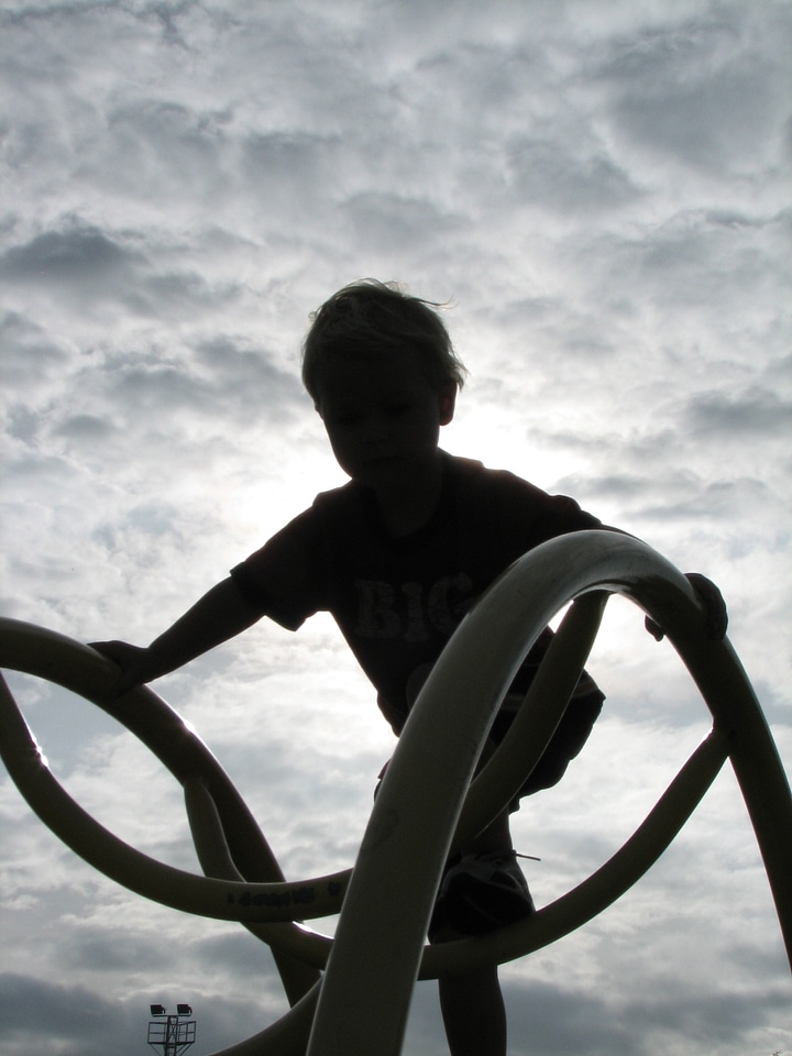 Silhouette childhood playground