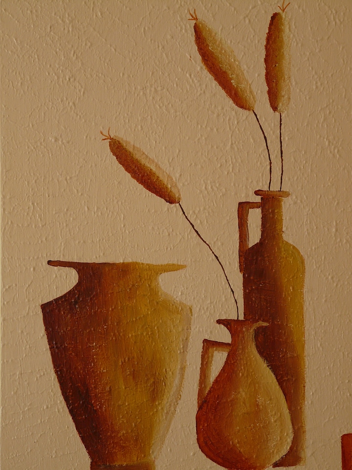 Peasant art krug clay pot