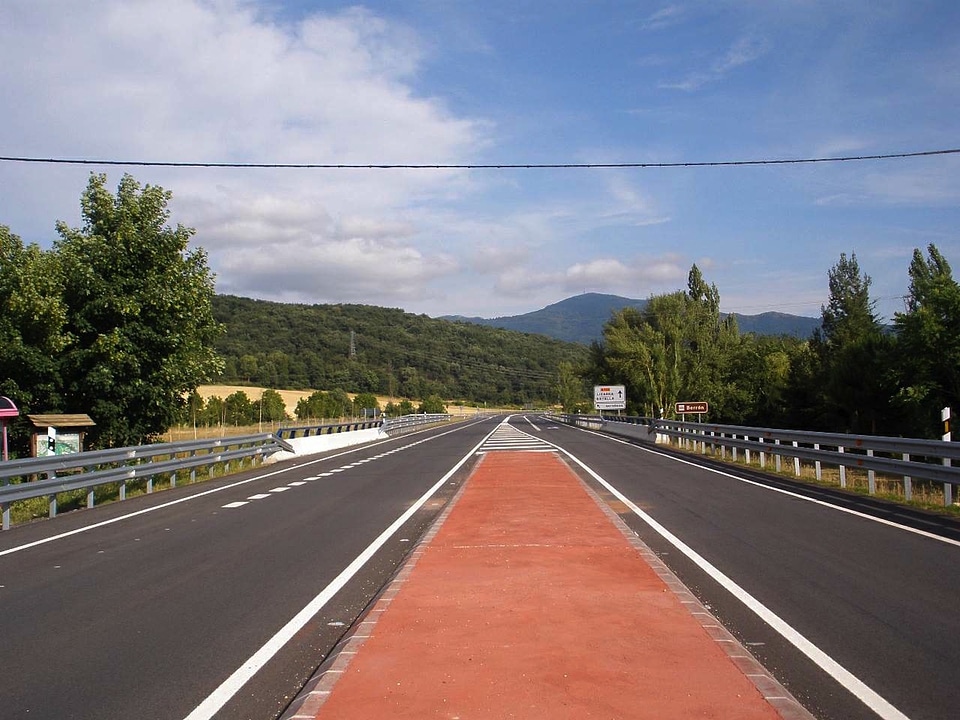 Highway scenic mountains photo