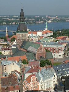 Riga historic center bird's eye view photo