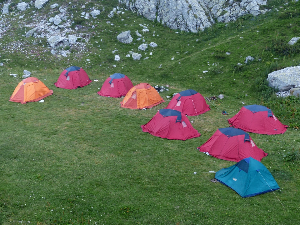 Colorful camping tent