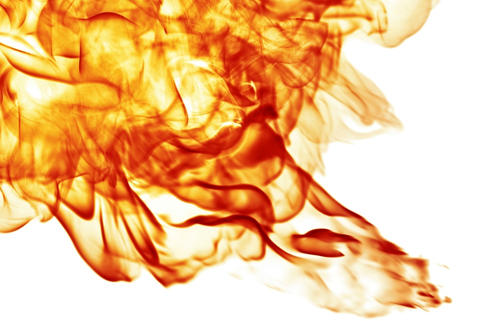 Fire on White