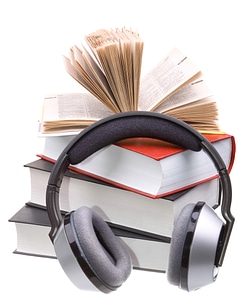 Headphones and books photo