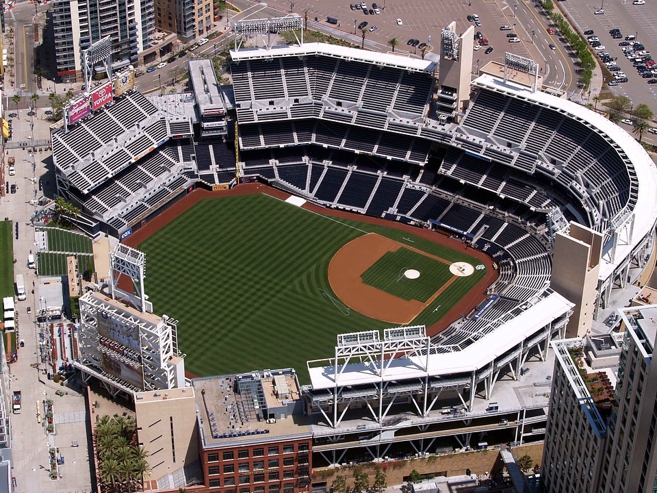 Aerial view stadium venue