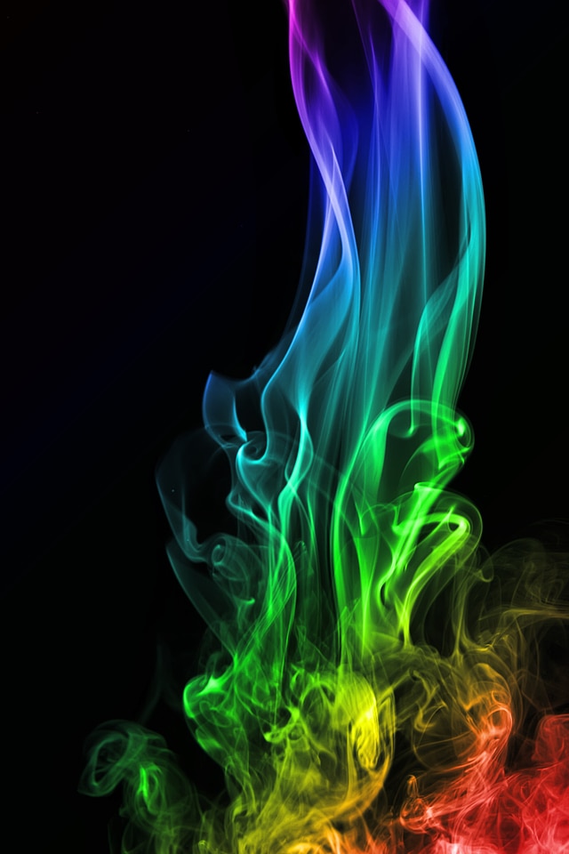 Multicolor abstract smoke on black