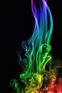 Multicolor abstract smoke on black