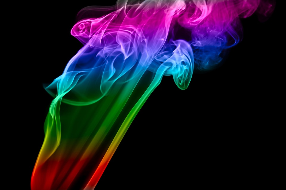 Rainbow Colored Smoke