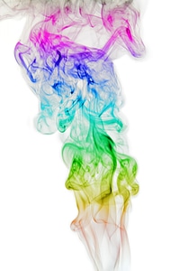 Abstract rainbow colored smoke photo