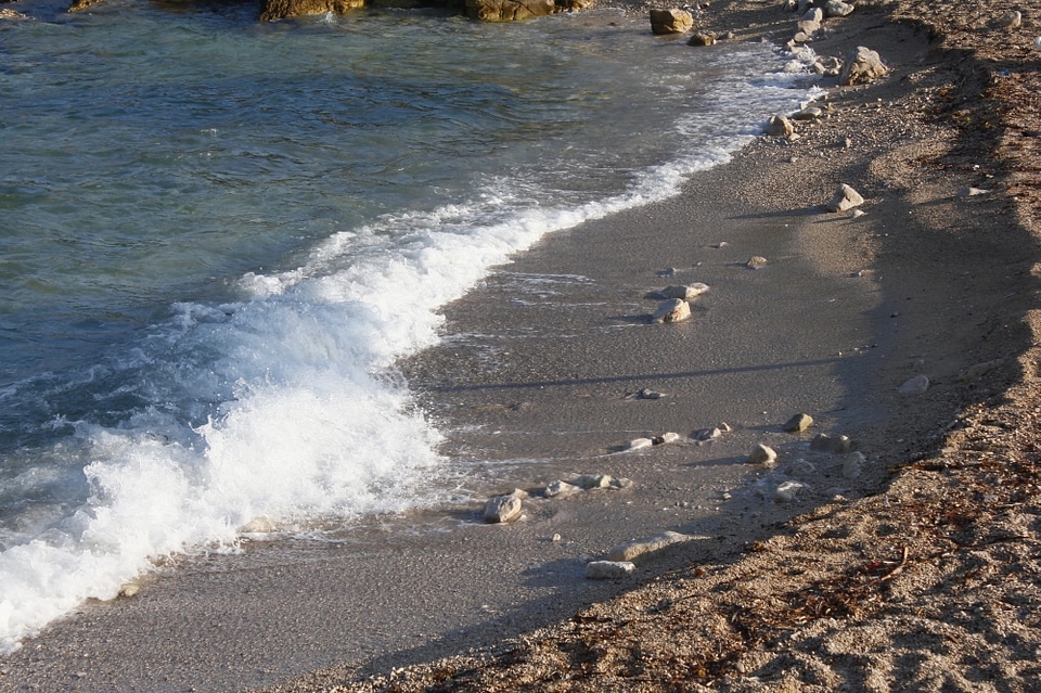 Waves Hitting the Beach