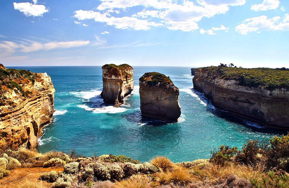 Rock water cliffs