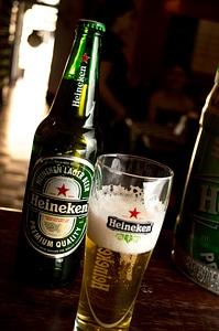 Heineken beer glass of beer