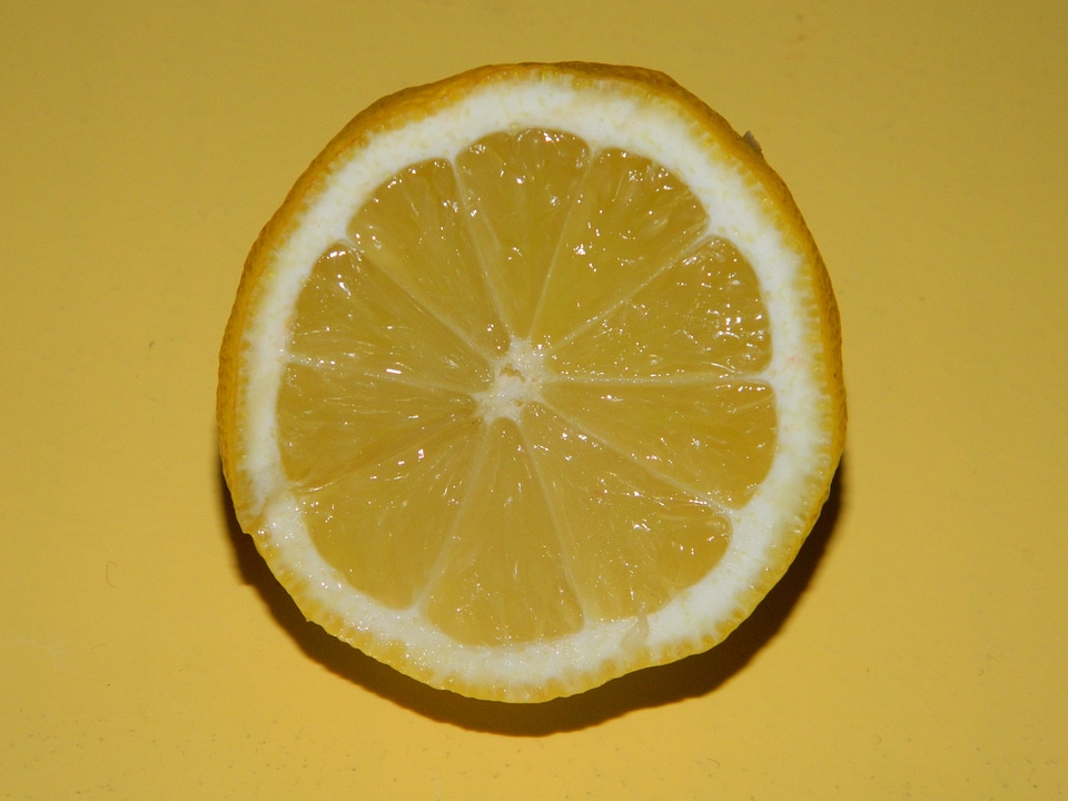 Lemon on Yellow Background