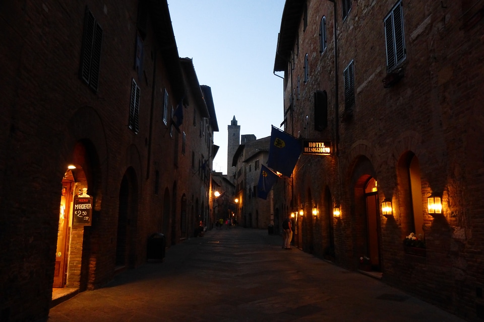 Lamp facade evening