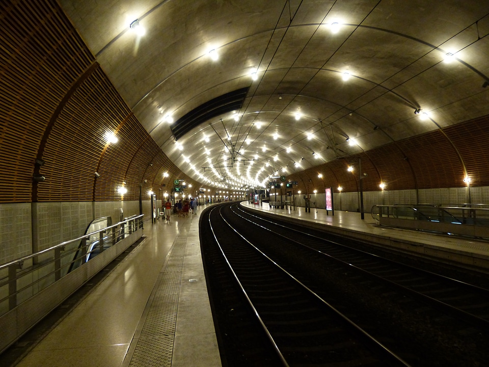 Rails underground tube photo