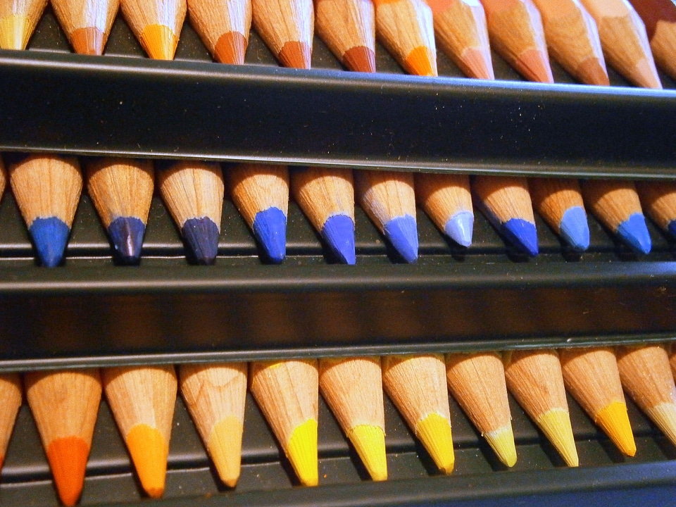 Colored pencil colorful pointed