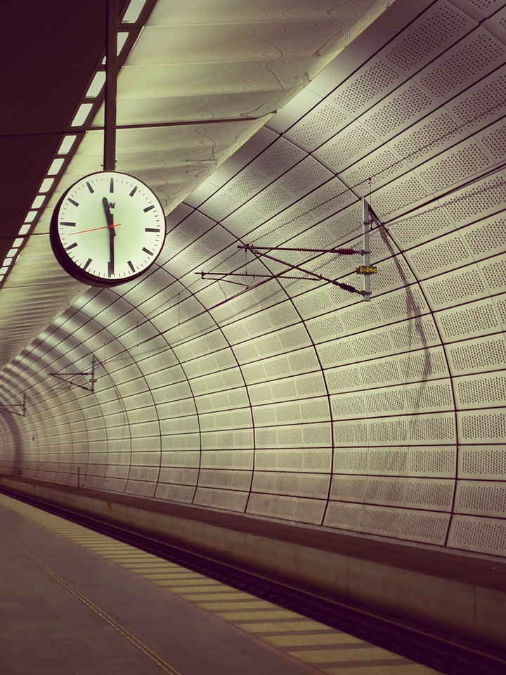 Railroad tracks station train station