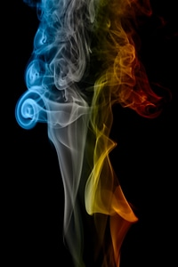 Colorful swirling smoke photo