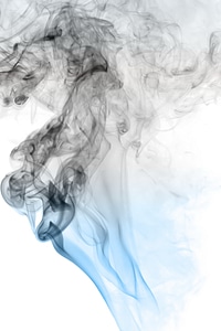 Blue and gray smoke photo