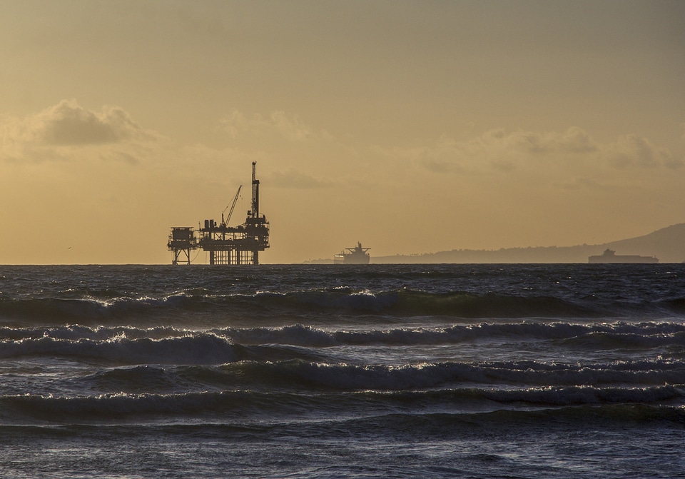 Industry ocean sunset