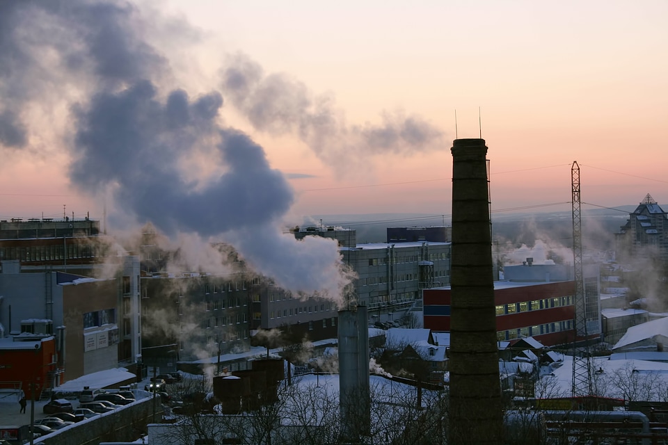 Smoke and Sunset Sky
