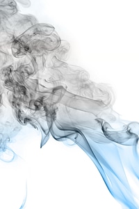 Abstract swirly gray and blue smoke photo