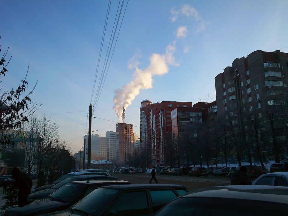 Morning city scene