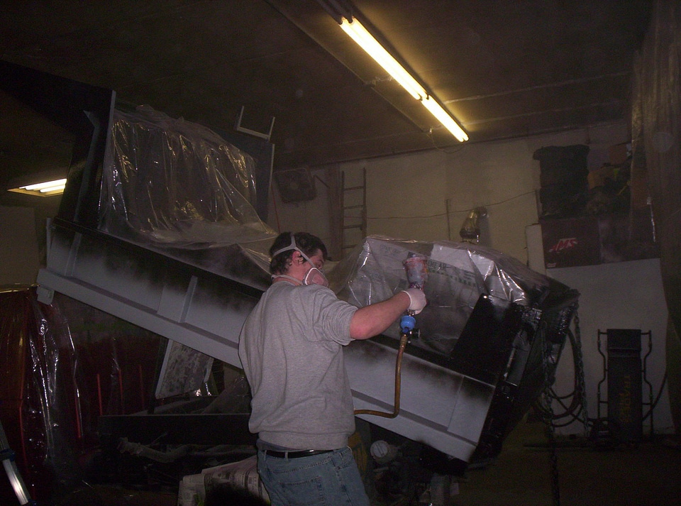 Painting a dump truck