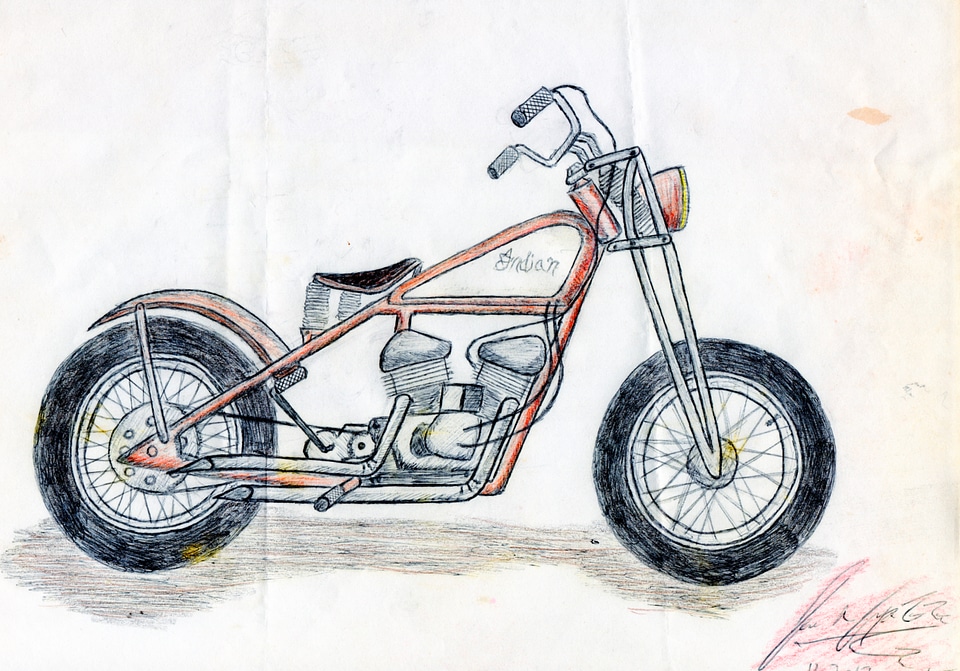 Hand Drawn Motorcycle
