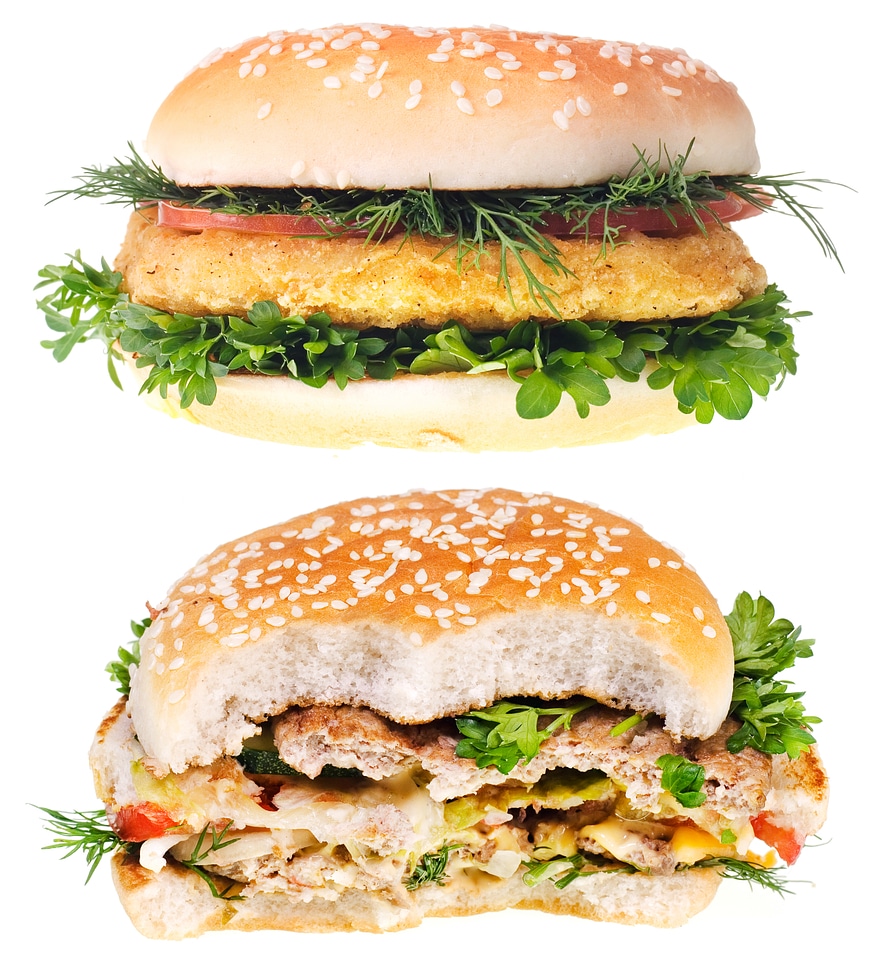 Hamburgers - One Half Eaten