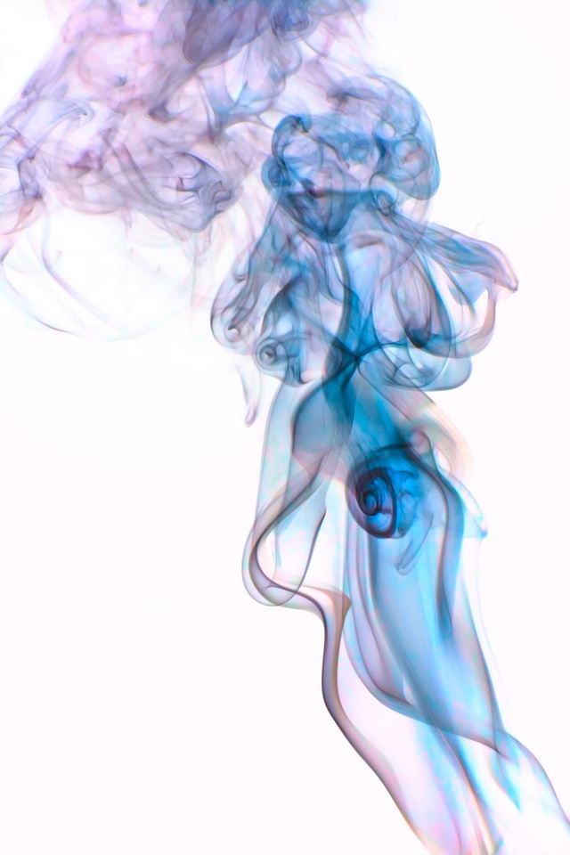 Blue Smoke on White