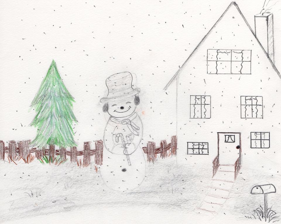 Hand drawn Christmas art
