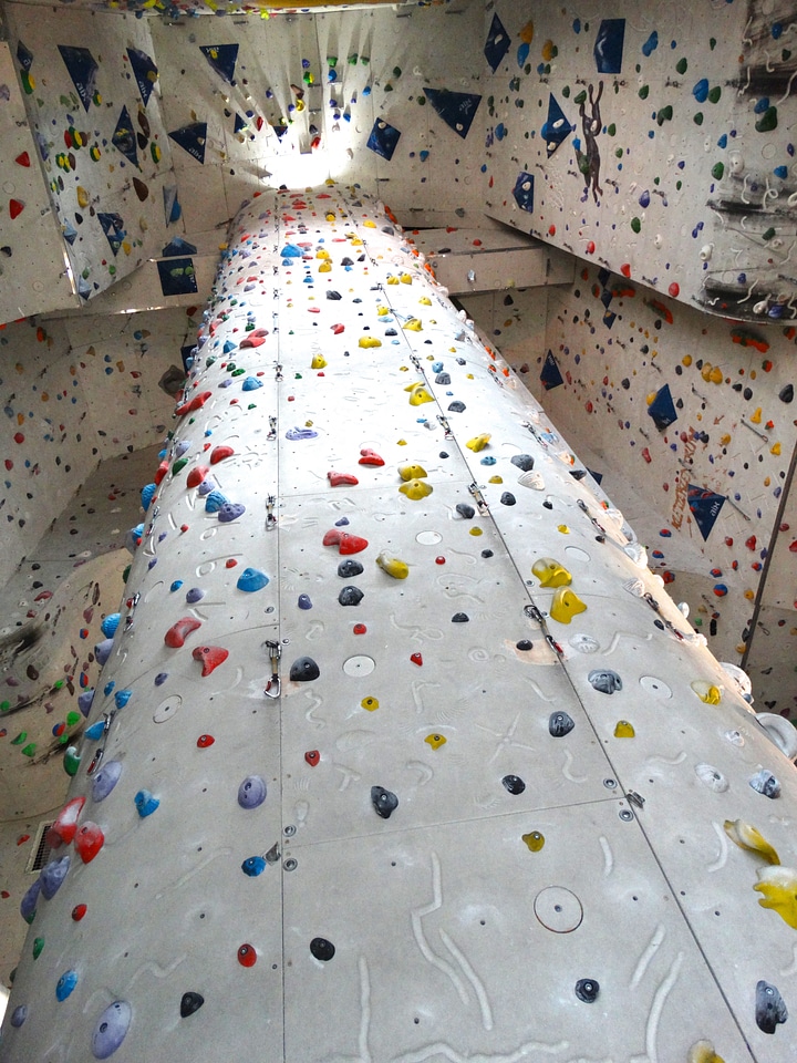 Steep difficult climbing holds