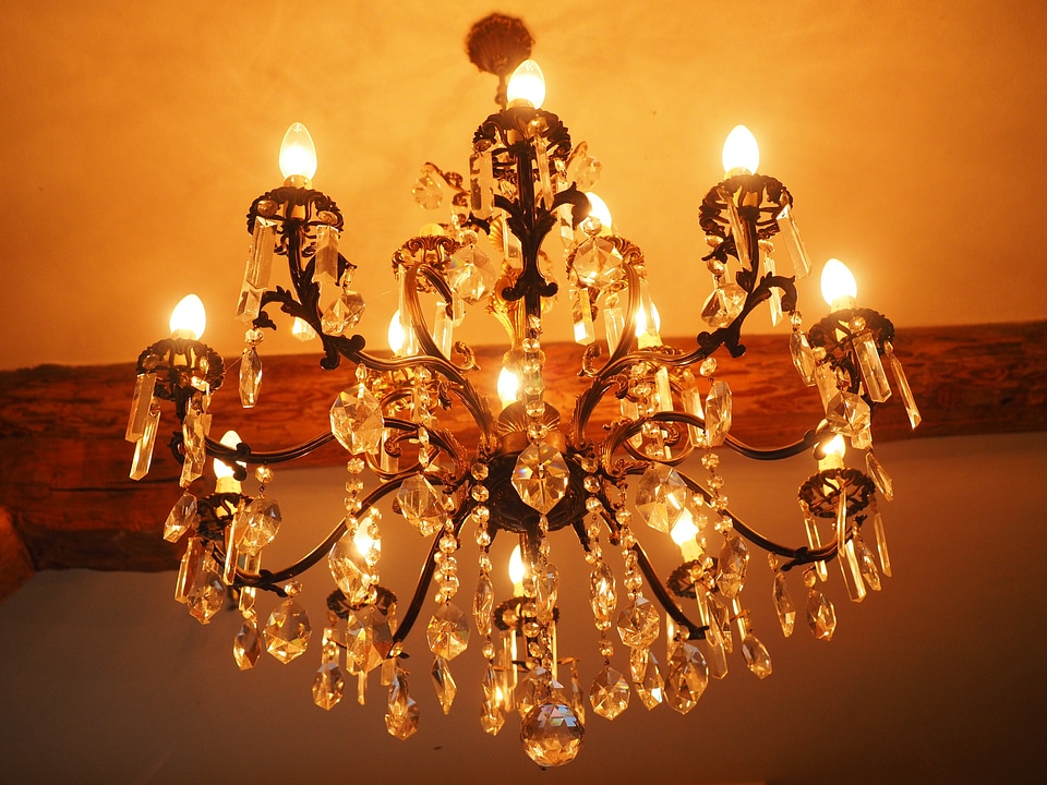 Lighting shining crystal glass