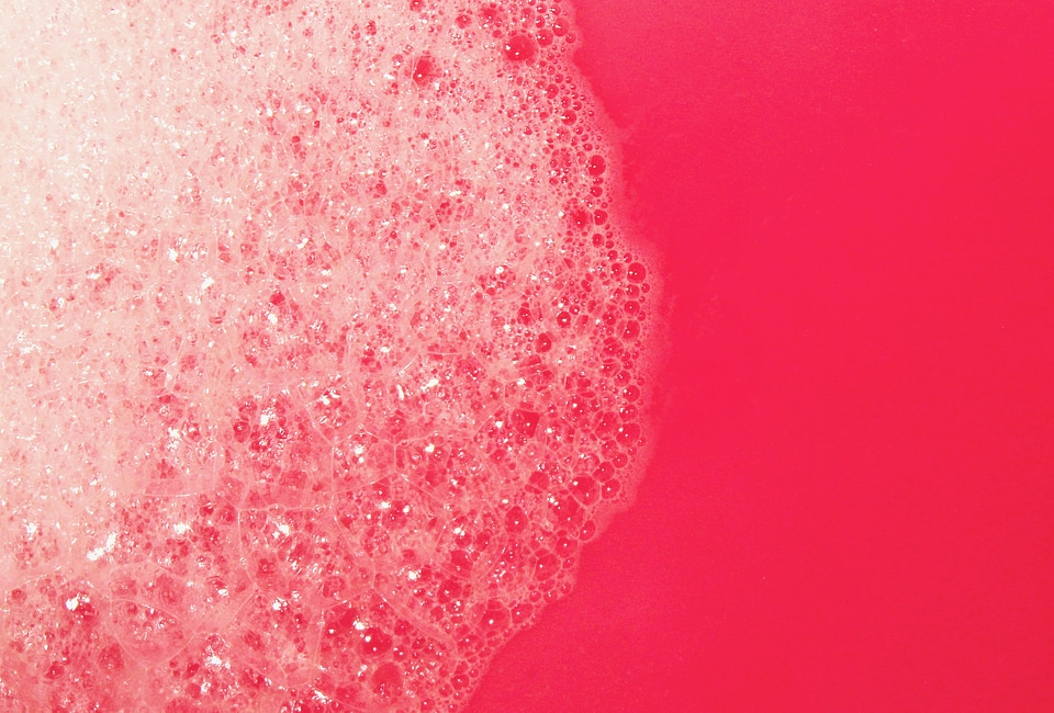 Pink water and foam