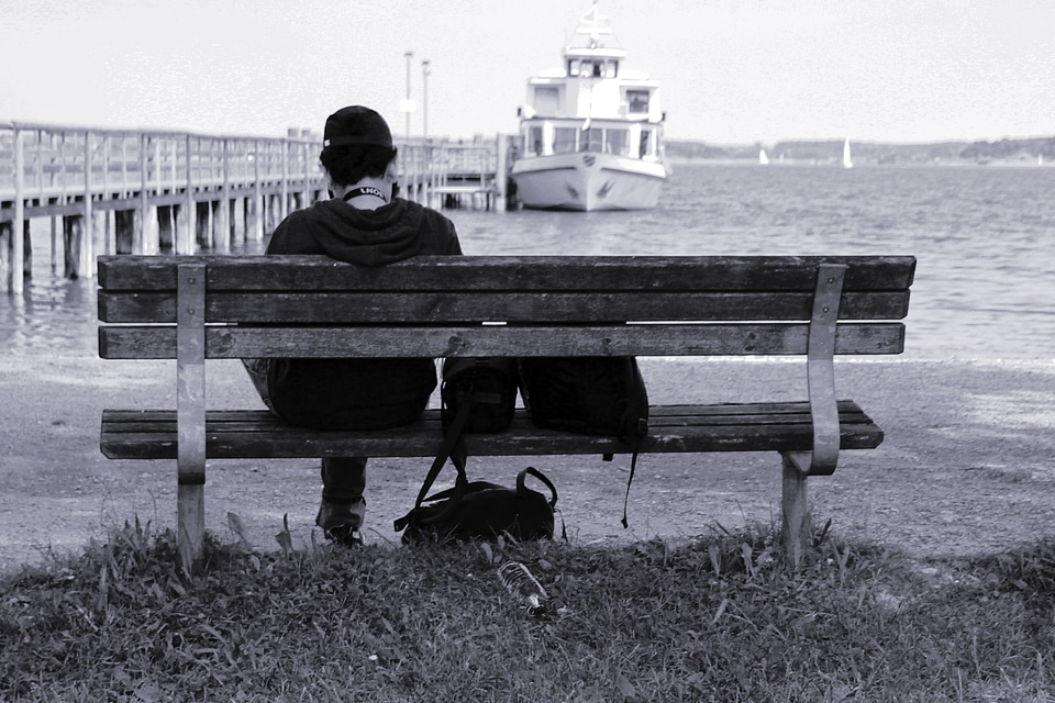 Alone person bank