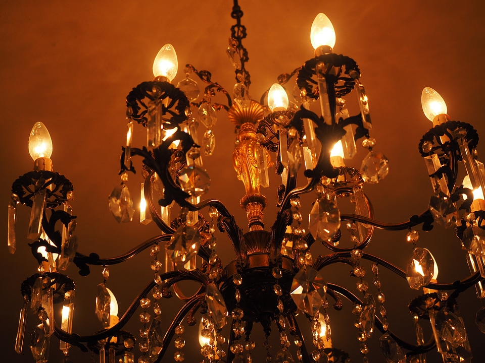 Lighting shining crystal glass