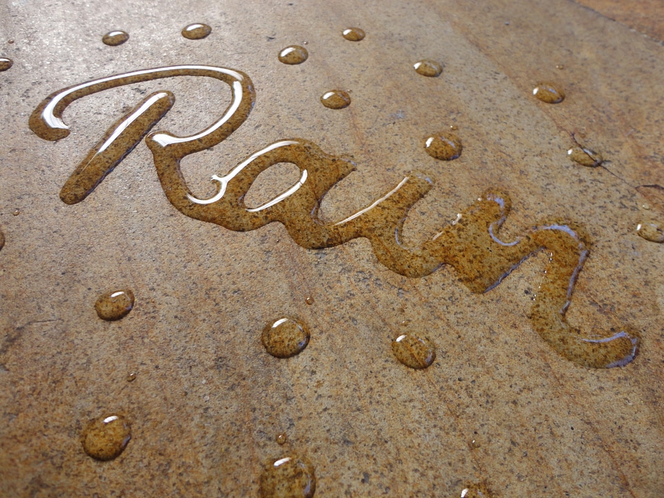 Rain water calligraphy