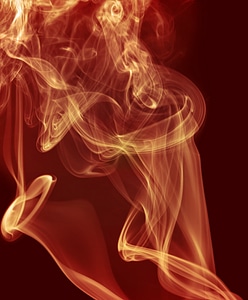 Soft red smoke swirl photo