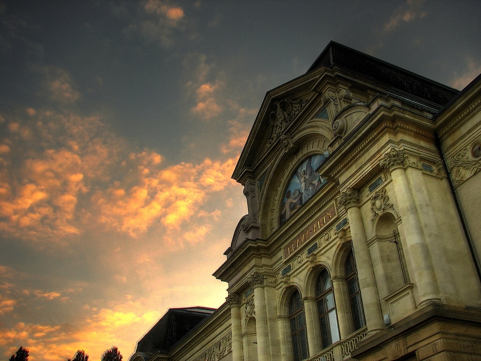 Building sunset sky