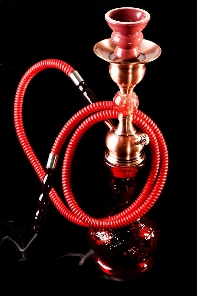 Hookah pipe on black