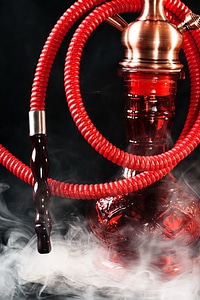 Hookah pipe and smoke photo