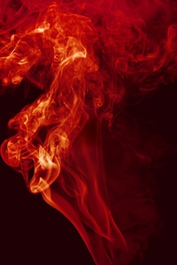 Swirling red smoke