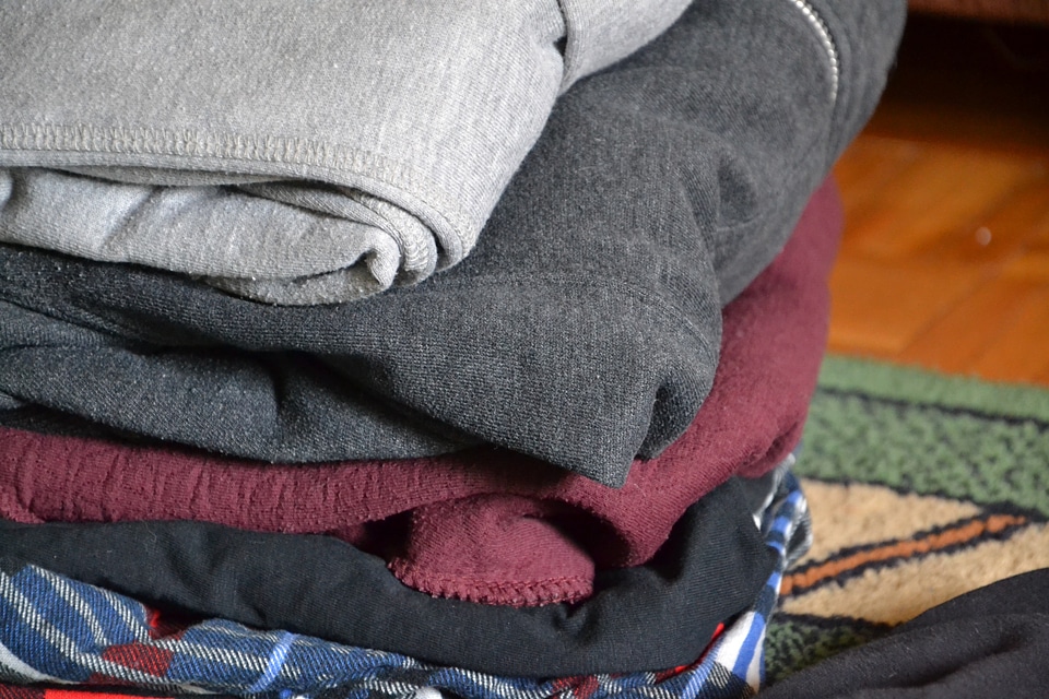 Arranged clothing materials