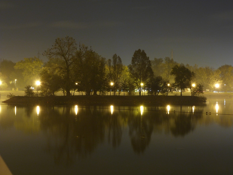 Evening foggy fog