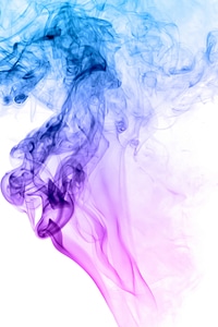 Violet and blue smoke photo
