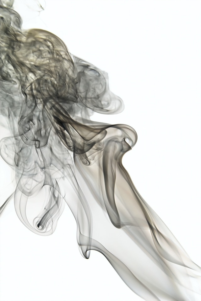 Black smoke on white