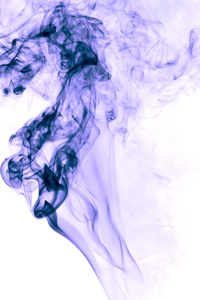Purple smoke on white