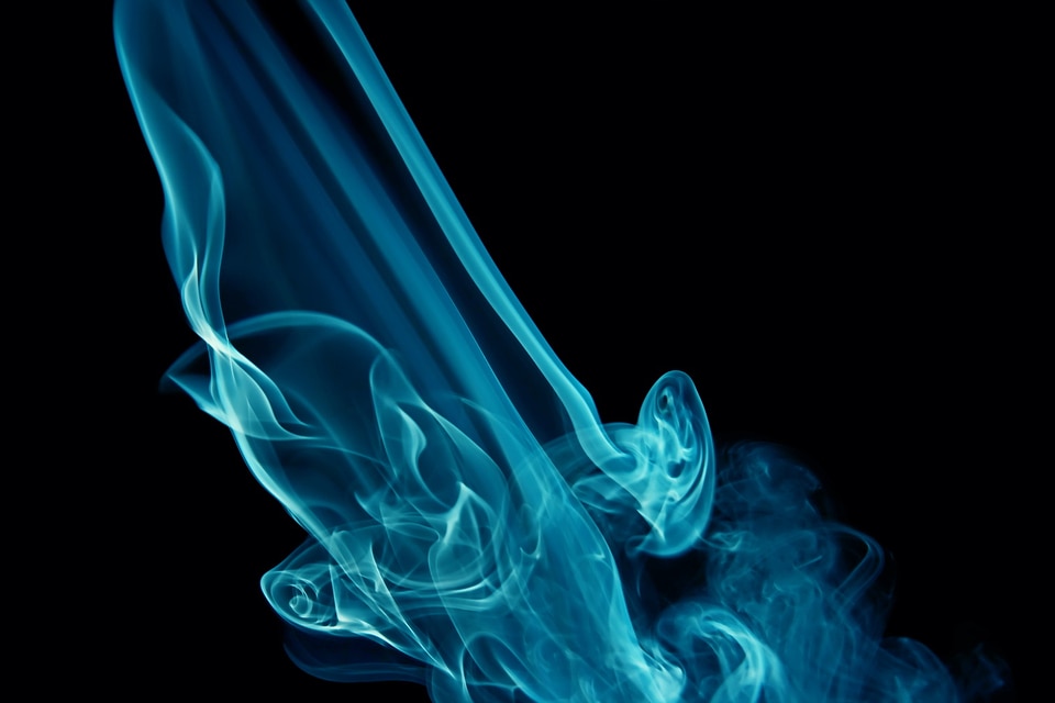 Abstract Swirly Blue Smoke